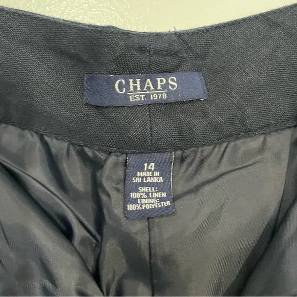Chaps Navy Blue Linen Wide Leg Pants Size 14 - Picture 10 of 10